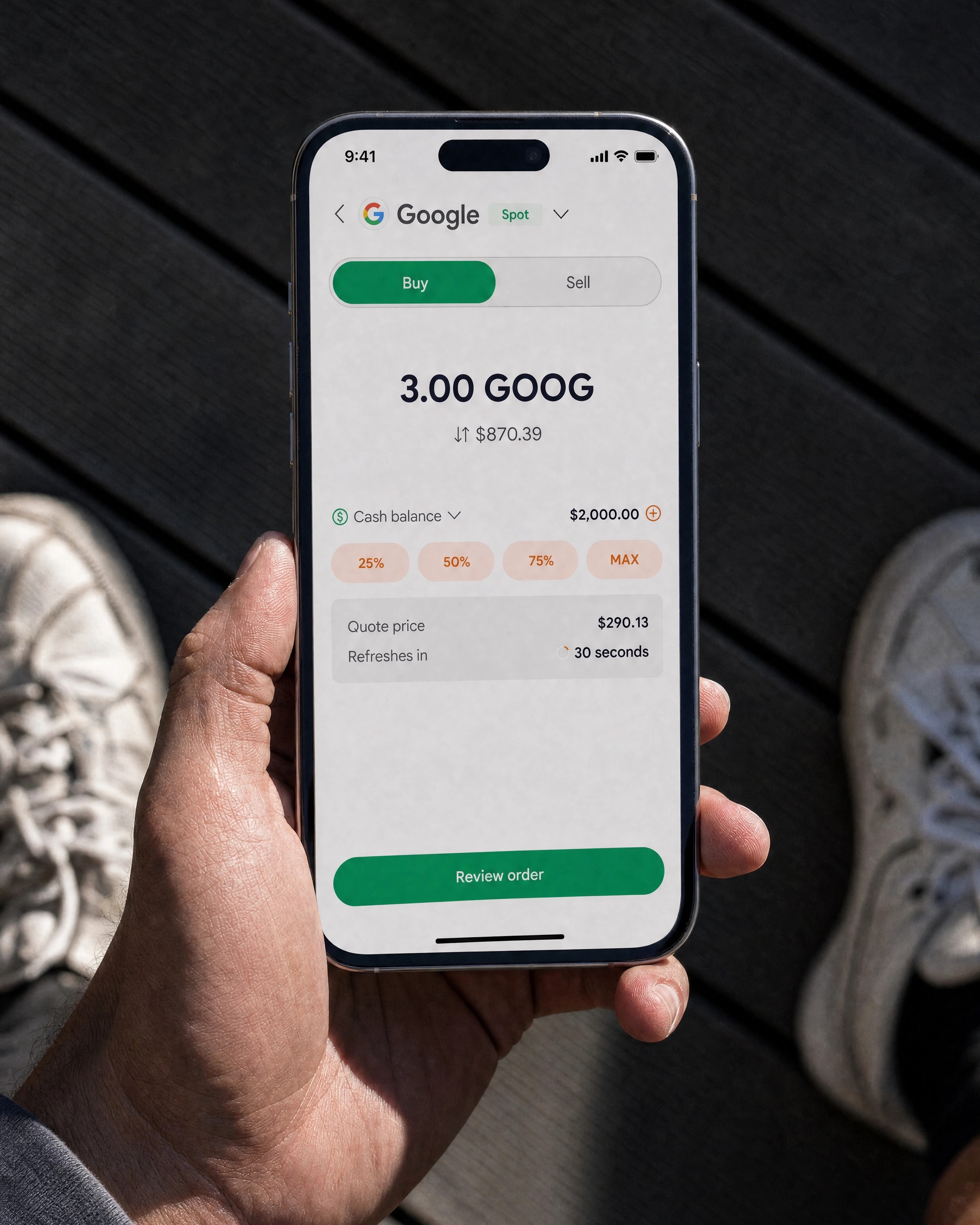 HelloTrade Spot — the markets watchlist on an iPhone